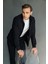 Erkek Hakim Yaka Yan Cepli Mont Siyah 1