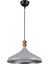 Nil Modern Tasarım Ahşap Detaylı Metal Cafe - Mutfak Gri Renk Tekli Avize (35 Cm) 1