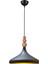Nil Modern Tasarım Ahşap Detaylı Metal Cafe - Mutfak Siyah Renk Tekli Avize (35 Cm) 1