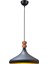 Nil Modern Tasarım Ahşap Detaylı Metal Cafe - Mutfak Siyah Renk Tekli Avize (35 Cm) 1