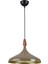 Nil Modern Tasarım Ahşap Detaylı Metal Cafe - Mutfak Kahverengi Tekli Avize (35 Cm) 1
