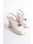 Mety Beyaz Cilt Topuklu Ayakkabı 2
