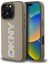 Apple iPhone 16 Pro Max Kılıf Lisanslı Taşlı Yazılı Metalik Rhinestones Pu Deri Kapak Kahverengi 2