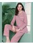Poleren Modal Kumaş Rahat Gömlek Pantolon/sıfır Yaka Desenli Düz Battal Pijama Takımları 1