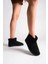 Jolıe Bağcıksız Düz Taban Içi Kürklü Kısa Süet Kadın Bot St - Siyah 2