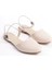 Arıana Lastikli Ortopedik Rahat Taban Bilekten Taş Detaylı Kadın Babet Ayakkabı Kt - Krem 4