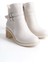 Noemı Tokalı Fermuarlı Ortopedik Taban Topuklukadın Bot Kt - Krem 4