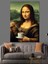 Mona Lisa Kahve Içerken Dekoratif Kanvas - Mdf Ahşap Tablo 2