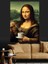 Mona Lisa Kahve Içerken Dekoratif Kanvas - Mdf Ahşap Tablo 4