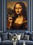 Sigara Içen Mona Lisa Dekoratif Kanvas - Mdf Ahşap Tablo 1