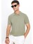 Erkek 5'li Paket Bordo-Gri-Mavi-Haki-Çimen Yeşili Slim Fit Pamuklu Düz Pike Polo Yaka Tişört 5