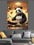 Yemek Yapan Panda Dekoratif Kanvas - Mdf Ahşap Tablo 1