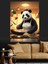 Yemek Yapan Panda Dekoratif Kanvas - Mdf Ahşap Tablo 4