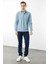 Erkek Polo Yaka Cepli Uzun Kollu Sweatshirt H.mavi 3