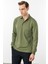 Erkek Polo Yaka Cepli Uzun Kollu Sweatshirt Haki 2