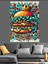 Renkli Fast Food Burger Çizimi Dekoratif Kanvas - Mdf Ahşap Tablo 1
