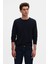 Slim Fit Lacivert Bisiklet Yaka Pamuk Nefes Alabilen Uzun Kollu Body Tişört 4HC14ORT0007M 1