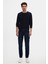 Slim Fit Lacivert Bisiklet Yaka Pamuk Nefes Alabilen Uzun Kollu Body Tişört 4HC14ORT0007M 4
