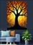 Renkli Güneş Ağacı Dekoratif Kanvas - Mdf Ahşap Tablo 3