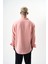 Erkek Oversize Keten Gömlek Pembe 3