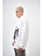 Erkek The Last Rebel Baskılı Yarım Fermuarlı Oversize Sweatshirt Ekru 2