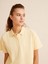 Kadın Sarı Oversize Pamuklu Polo Yaka Basic Tişört 3
