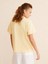 Kadın Sarı Oversize Pamuklu Polo Yaka Basic Tişört 4