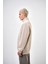 Erkek The Last Rebel Baskılı Yarım Fermuarlı Oversize Sweatshirt Ekru 3