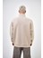 Erkek The Last Rebel Baskılı Yarım Fermuarlı Oversize Sweatshirt Ekru 4
