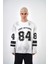 Erkek 84 Zone Offense Baskılı Oversize Sweatshirt Siyah 2