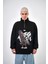 Erkek The Last Rebel Baskılı Yarım Fermuarlı Oversize Sweatshirt Ekru 1