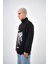 Erkek The Last Rebel Baskılı Yarım Fermuarlı Oversize Sweatshirt Ekru 2
