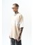 Erkek Orpheus Baskılı Oversize T-Shirt Bej 2