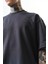 Erkek Respire Yazı Detaylı Oversize T-Shirt Füme 4
