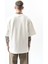 Erkek Respire Yazı Detaylı Oversize T-Shirt Ekru 3