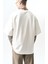 Erkek Respire Yazı Detaylı Oversize T-Shirt Ekru 5
