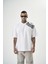 Erkek Minimalism Series Nakışlı Oversize T-Shirt Beyaz 1