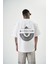 Erkek Minimalism Series Nakışlı Oversize T-Shirt Beyaz 3