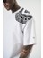 Erkek Minimalism Series Nakışlı Oversize T-Shirt Beyaz 4