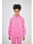Kadın Basic Oversize Hoodie Pembe 1