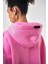 Kadın Basic Oversize Hoodie Pembe 4