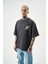Erkek Numbers Of R Nakışlı Oversize T-Shirt Füme 3