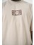 Erkek Ornaments Baskılı Oversize T-Shirt Bej 4