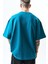 Erkek Respire Yazı Detaylı Oversize T-Shirt Petrol 5