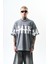 Erkek Orpheus Baskılı Oversize T-Shirt Füme 1