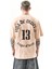 Erkek 13 Baskılı Oversize T-Shirt Bej 1
