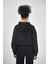 Kadın Basic Oversize Crop Hoodie Lacivert 3