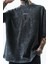 Erkek Snake Baskılı Yıkamalı Oversize T-Shirt Siyah 4