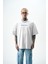 Erkek Palm Baskılı Oversize T-Shirt Beyaz 2