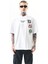 Erkek Low Vision Nakışlı Oversize T-Shirt Beyaz 2